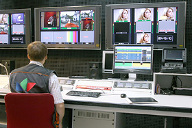 LNK news studio control room