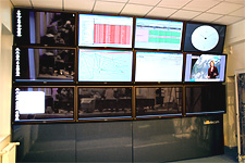 Lattelecom monitoring center - system visualization wall