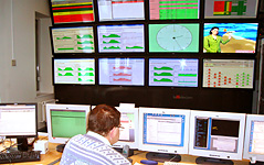 Lattelecom monitoring center - system visualization wall